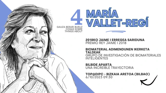 @RegiVallet - investigadora en el campo de los materiales cerámicos mesoporosos. 

Con aplicaciones biomédicas para la regeneración ósea y sistemas de liberación controlada de fármacos. 

Premio Rey Jaime I de Investigación Básica 2018.
