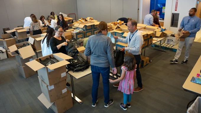 Backpack assembly line