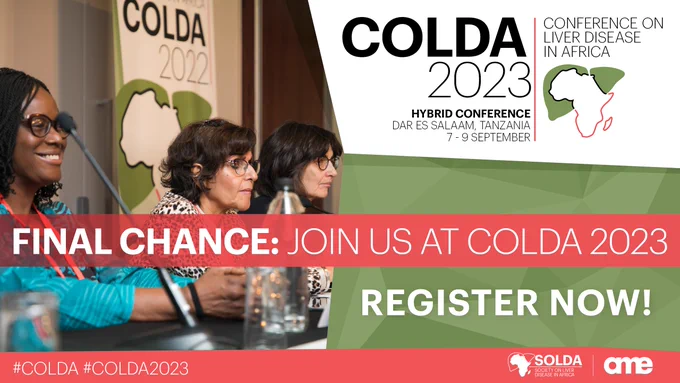 Details
Date: 7-9 September
Location: Dar es Salaam, Tanzania
Format: Hybrid
Venue: Hyatt Regency Dar es Salaam, the Kilimanjaro
Website: https://academicmedicaleducation.com/meeting/conference-liver-disease-africa-colda-2023
Registration Link: https://virology.eventsair.com/colda2023/registration