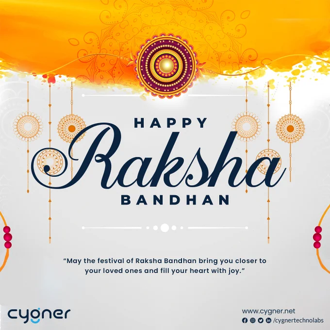 🌟 Celebrating Raksha Bandhan with you! Just as siblings protect and support each other, we're here to safeguard your digital journey. Happy Rakshabandhan! 🎉👨‍💻👩‍ 

#RakhiWishes #rakshabandhanwishes #cygnerteam #sibilingfestival #RakshaBandhan2023 #festivalmood #festivalseason2023 