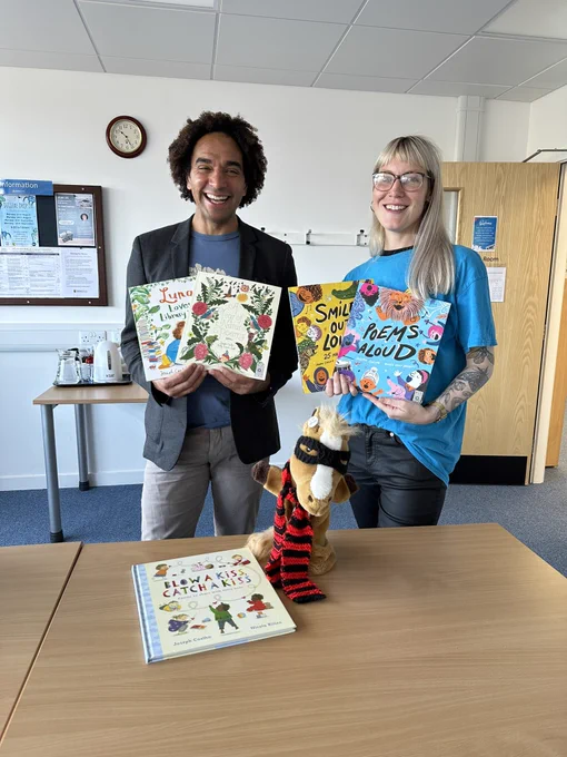 Joseph Coelho, Children’s Laureate & Chloe Tallack our Young Peoples Librarian.