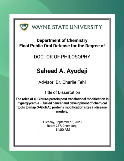 Flier for a PhD defense