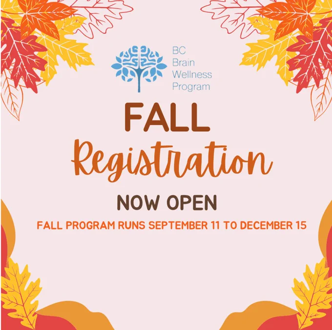 Image promoting fall registration for the BC Brain Wellness program.