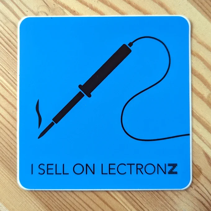 A sticker with the words "I SELL ON LECTRONZ".