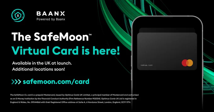 The Virtual SafeMoon Card is now available for residents of the UK.
