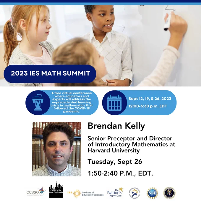 A poster with event details about an upcoming math summit.