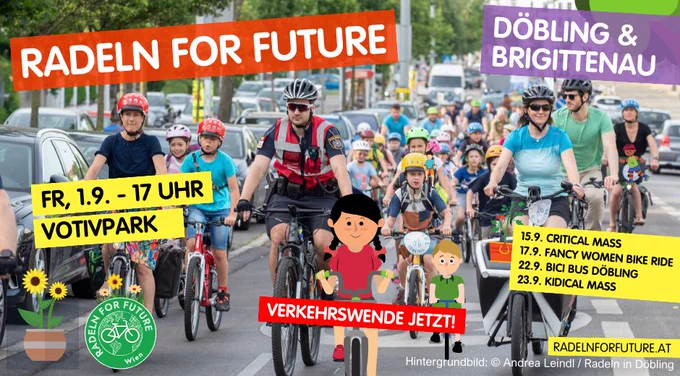Teaser für die „Radeln For Future“-Demo am 1.9.2023.