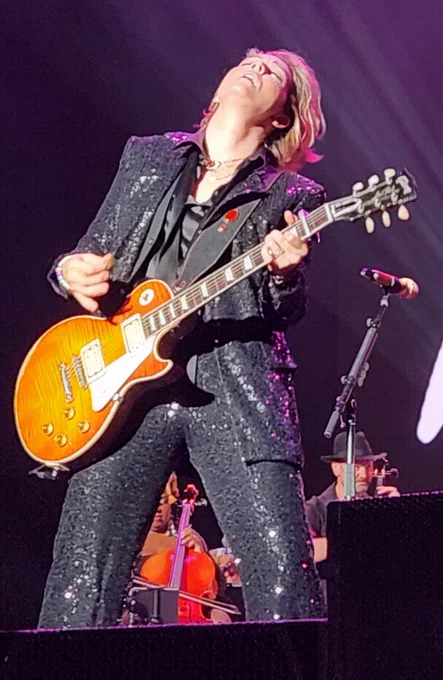Brandi Carlile playing guitar at the Minnesota State Fair