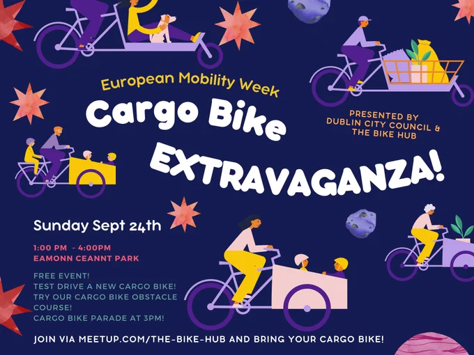 Cargo Bike Extravaganza. Sunday September 24th between 1pm and 4pm in Eamonn Ceannt Park