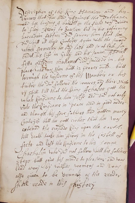 Harley MS 790: 17th century manuscript account of the Mughal Emperors