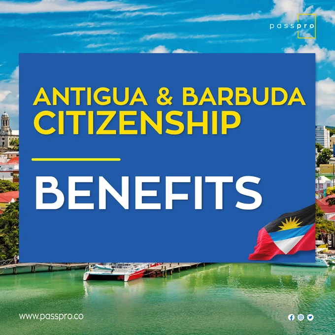 Considering Antigua & Barbuda for #CitizenshipbyInvestment? Here are the benefits: 
🌎 Dual Citizenship
✈️ Global Mobility
💱 Tax Relief
📋 Financial Stability
🏠 Alternative Residence & Retirement
Book a free consultation to start your second citizenship journey. Link in Bio
