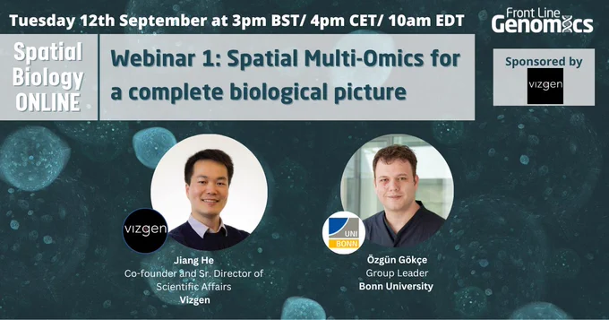 Spatial Biology Online hosted Front Line Genomics starts today at 10 AM EDT! 