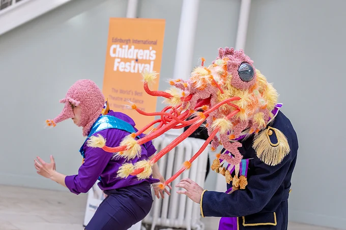 The party shrimp walkabout character at Family Encounters 2023 in the National Museum of Scotland
Credit: c. Ruth Armstrong
