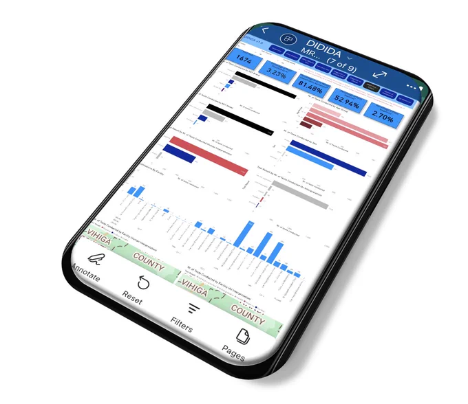 An illustration of the diagnostic app running on a mobile phone