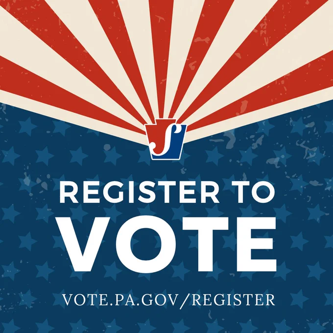 Register to vote. vote.pa.gov/register.