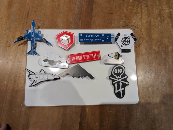 White board with a range of SAOs stuck on with magnets.