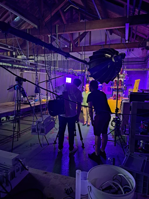 Filming indoor with purple light