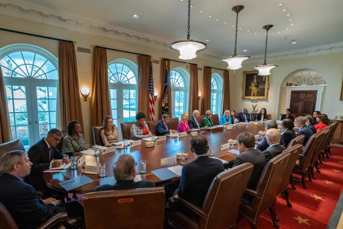 President Biden convenes a Cancer Cabinet meeting.