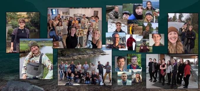 Members of the Salmon Watersheds Lab and from the Earth2Ocean Research Group, both past and present