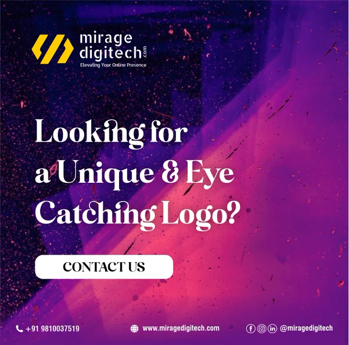 Mirage Digitech 🚀 A Powerhouse services, redefine online success 🚀

🌟 Elevate Your Brand with Mirage Digitech's Eye-Catching Logos! 🌟

Unlock the power of captivating logos that leave an indelible mark on your audience. Our team of creative visionaries specializes in crafting logos that speak volumes about your business. We'll capture your unique essence and turn it into a visual masterpiece. Elevate your brand's recognition and trust Mirage Digitech for exceptional logo design. 
Your success begins with a remarkable logo – contact us today!

Mirage Digitech - Your Partner in Progress! 🌐📈 

For complete digital solutions 📞  91 9810037519
📧 Email - contact@miragedigitech.com
🌐 www.MirageDigitech.com 🌐

Unleash Your Brand's Potential with Mirage Digitech! 🚀🔥📊