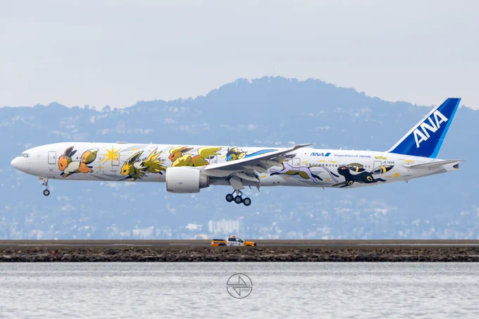 First US/@flySFO visit for this @Pokemon livery - @FlyANA_official 