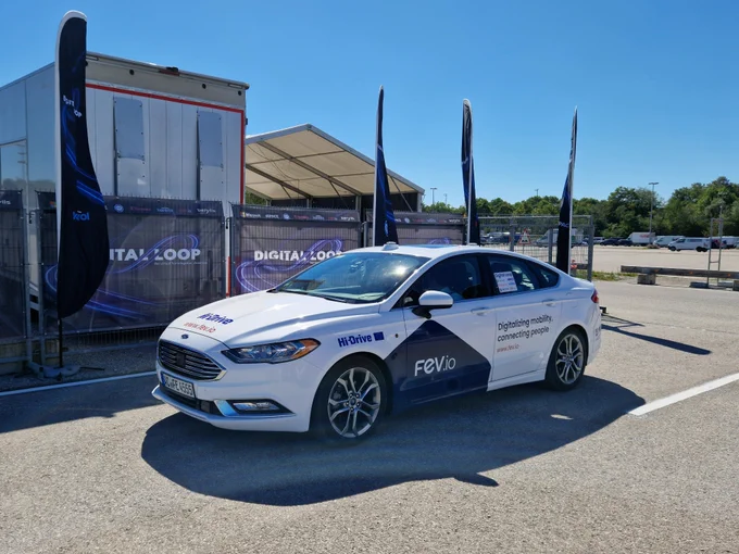 Picture of the car at the Digital Loop show case at the IAA.