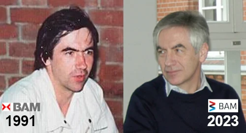 Dr. Thomas Gradt in 1991 and 2023.