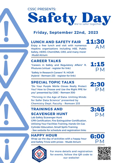 JHU CSSC Safety Day schedule