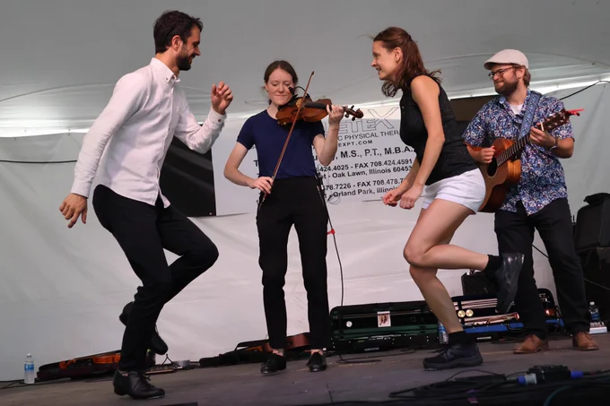 The Fitzgeralds dancing and playing music at Gaelic Park Irish Fest 2023