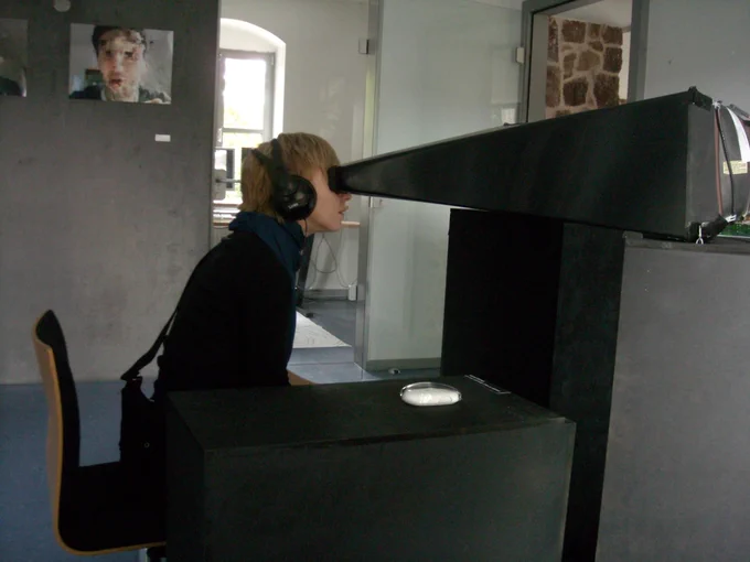 HyungJun Park: Utopia, 2008-2023, interactive video installation, two-channel CRT monitor, photo: HyungJun Park