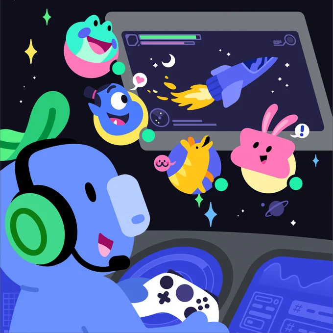 Wumpus is streaming a space game to their friends on xbox