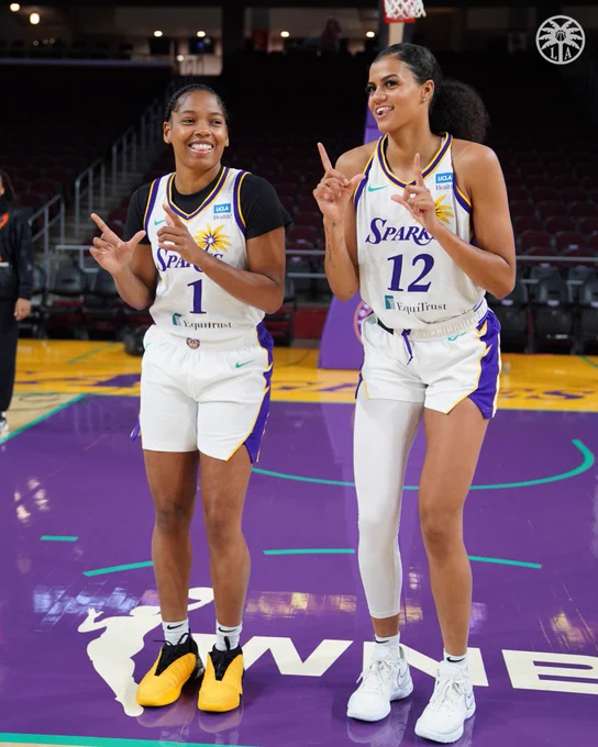 Zia & Rae on the court pregame. 