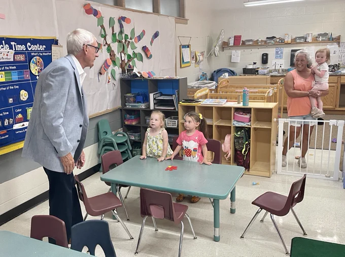 Gov. Evers visits Laona School District's child care center.