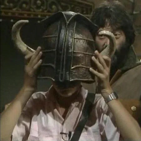 Knightmare Series 1 Quest 1 (7th September 1987): Treguard (Hugo Myatt), dungeoneer David Campbell and the Helmet of Justice.

Happy birthday to David Campbell who turned 50 this week!