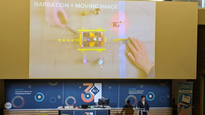 Use of table top Lego as visuals for narrated lecture 