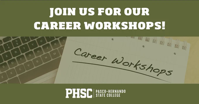 Image of a social graphic describing career workshops. 