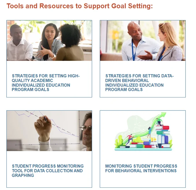 Tools and Resources to Support Goal Setting from the NCII website.