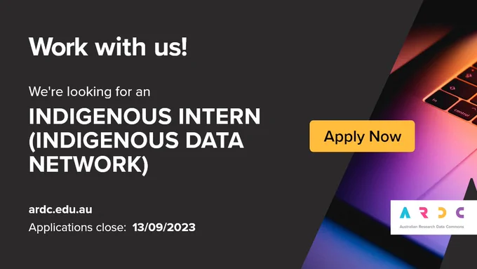 Card with the job title "Indigenous Intern (Indigenous Data Network)" with the application closing date of 13 September 2023