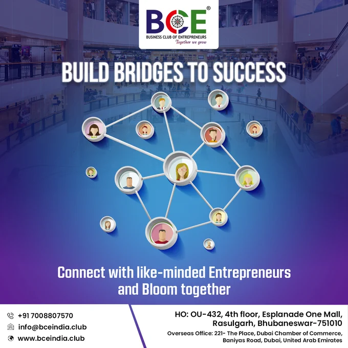 In the world of business, connections are key. Join the Business Club of Entrepreneurs (BCE) and unlock the potential for growth, collaboration, and success. At BCE, connect with like-minded entrepreneurs and industry leaders.

For inquiries and to join our vibrant community, contact us at  91 7008807570 or info@bceindia.club or visit https://www.bceindia.club.

#BCE #NetworkingForSuccess #EntrepreneurialCommunity #BusinessConnections #CollaborateAndGrow #UnlockYourPotential #SuccessTogether #BusinessGrowth