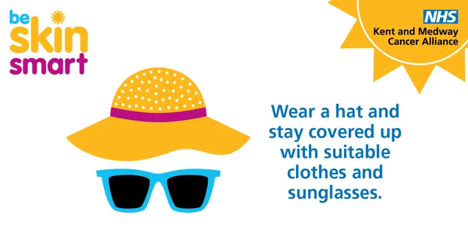 Wear a hat and stay covered up with suitable clothes and sunglasses. 