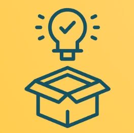 The event logo, which is a square, open box.  Above it floats a big lightbulb with a tick in it's centre. 