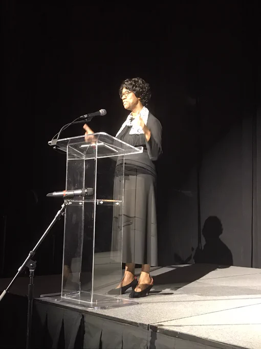 Charlene at podium