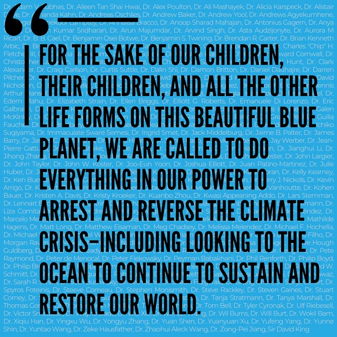 For the sake of our children, their children, and all the other life forms on this beautiful blue planet, we are called to do everything in our power to arrest and reverse the climate crisis–including looking to the ocean to continue to sustain and restore our world.