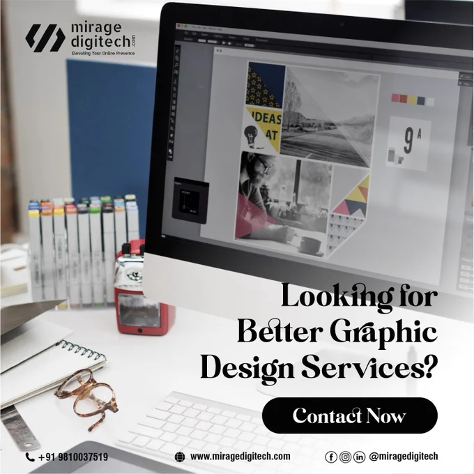 Mirage Digitech 🚀 A Powerhouse services, redefine online success 🚀

🎨 Elevate Your Brand with Mirage Digitech! 🚀

Transform your vision into captivating visuals with our top-notch graphic design services! 
🖌️🖼️ Our team of creative experts is dedicated to bringing your ideas to life, leaving a lasting impact. 

🤝✨ Unleash your brand's potential today with Mirage Digitech! 🌟 #GraphicDesign #CreativeSolutions 🌐🎉

For complete digital solutions 📞  91 9810037519
📧 Email - contact@miragedigitech.com
🌐 www.MirageDigitech.com 🌐

#Mirage #DigitalExcellence #MirageTechMagic #Miragedigitech #WebSolutions #Digitalmarketing #SocialMedia #MirageDigitechMarketing #DigitalExcellence #MarketingSolutions #InnovativeMarketing #TechDrivenStrategy #DigitalGrowth #AIinMarketing #DataDrivenSuccess #WebDevelopment #StaticWebsites #ECommerceSolutions #ComplexWebDev #InnovationInCode #WebsiteSolutions #ElevateYourBrand #DigitalTransformation #WebDesignExperts #DigitalStrategy #OnlineBusiness #Web