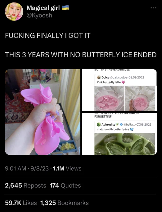 FUCKING FINALLY I GOT IT 

THIS 3 YEARS WITH NO BUTTERFLY ICE ENDED