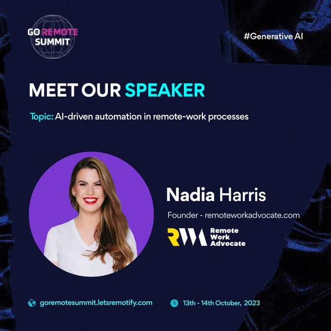 Meet our Speaker Nadia Harris at Go Remote Summit!