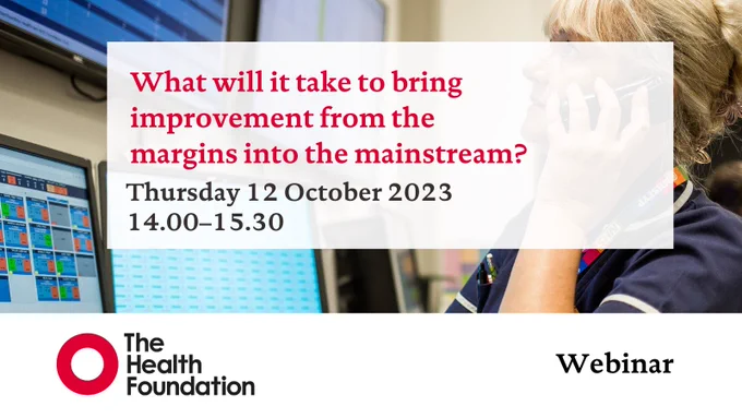 What will it take to bring improvement from the margins into the mainstream?
Thursday 12 October 2023
14.00–15.30