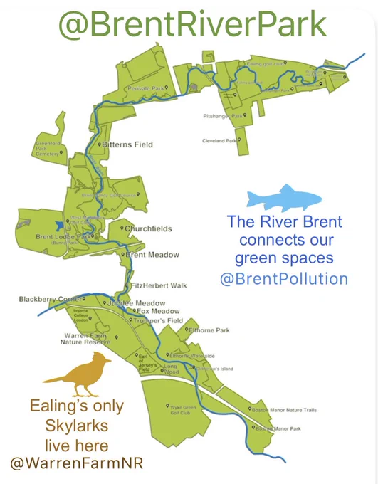 A map of the Brent River Park in Ealing, London. #BrentRiverPark