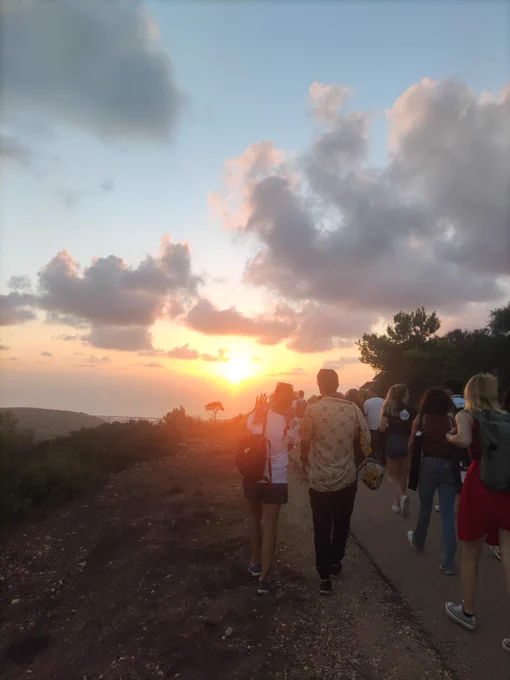 Sunset in Mount Carmel, Haifa, Israel.
