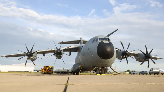 Image shows an RAF A400M Atlas on the ground.
